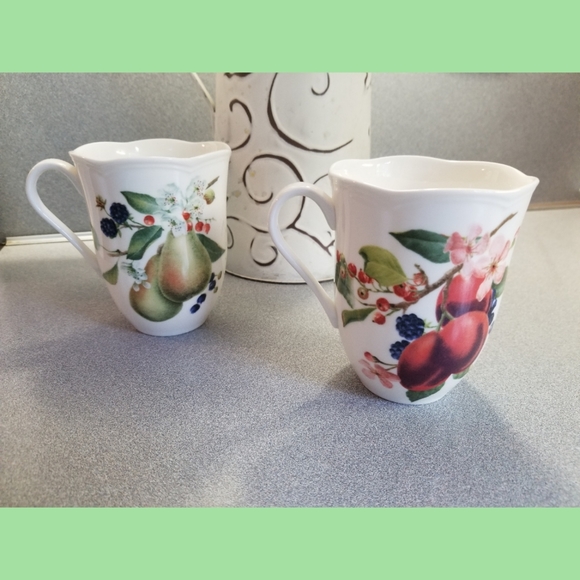 Lenox coffe cups mugs pear plum blossom FIRM